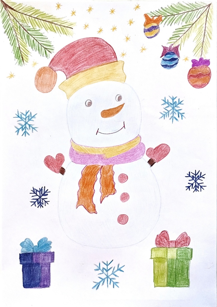 Вашкель Никита 9 лет - Веселый снеговик.jpg